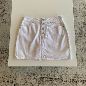White mini skirt